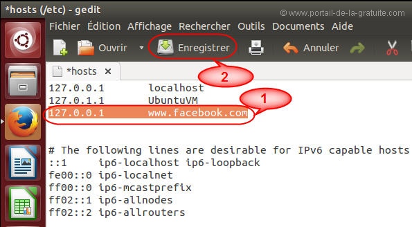 modifier le fichier hosts sous Ubuntu